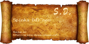 Spinka Dénes névjegykártya